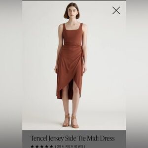 NWT - Quince Tencel Jersey Tie Sided Midi Dress - M